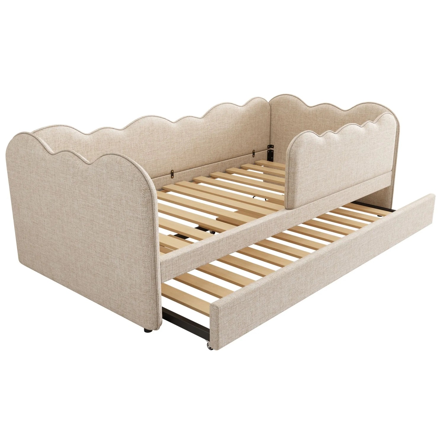 Merax Daybett 90x190cm Ausziehbett Beige Leinen