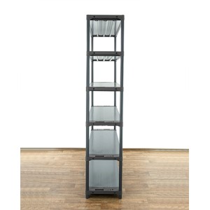 Hohes, graues Kunststoffregal Grey Bear mit 6 Böden, ideal für Keller, Garage oder Abstellraum.