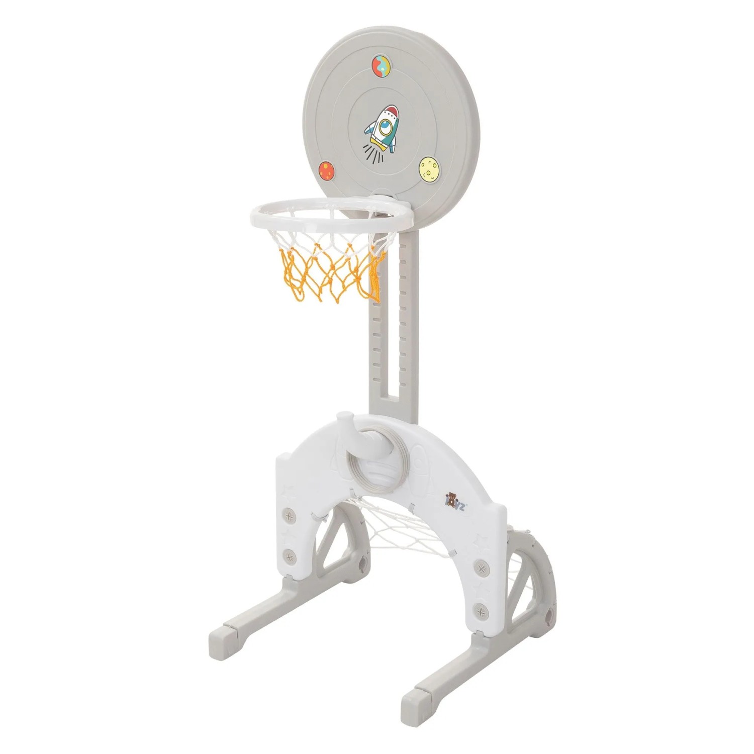 Joyz Kinder Basketballkorb Set 50x89-115x50 cm Kunststoff Grau-Weiß