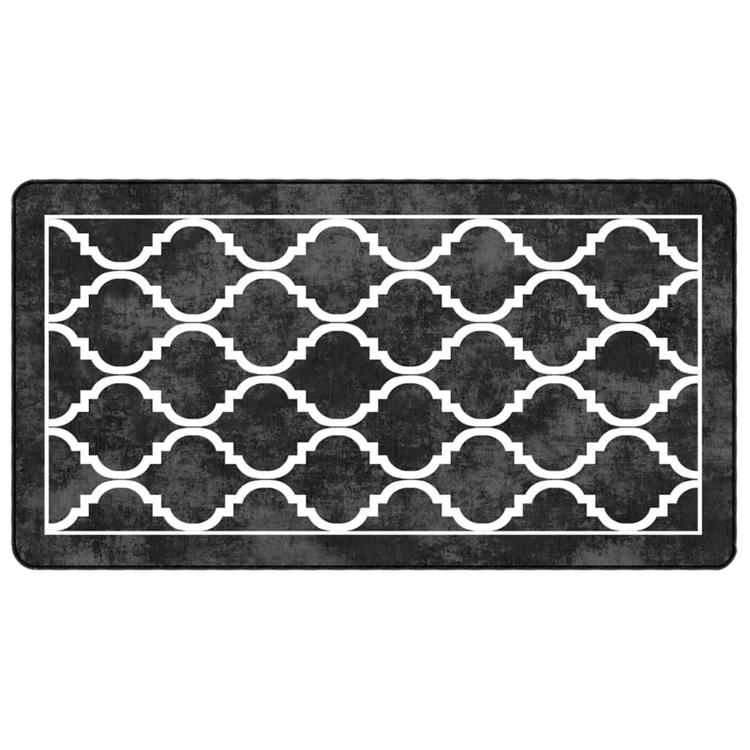vidaXL Teppich Waschbar Schwarz Und Weiß 80x150 Cm Rutschfest 1927557 günstig online kaufen