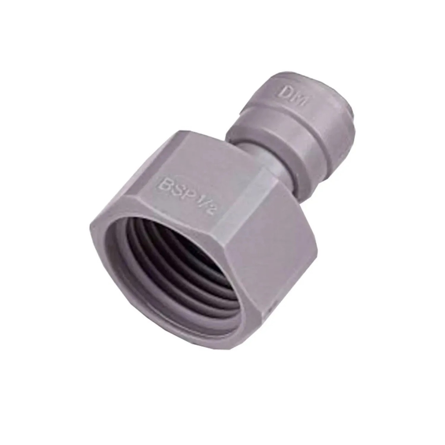 Ich-Zapfe Schlauchadapter 3/8 Zoll Aufschraub auf 1/2 Zoll Einsteck Kunststoff Grau
