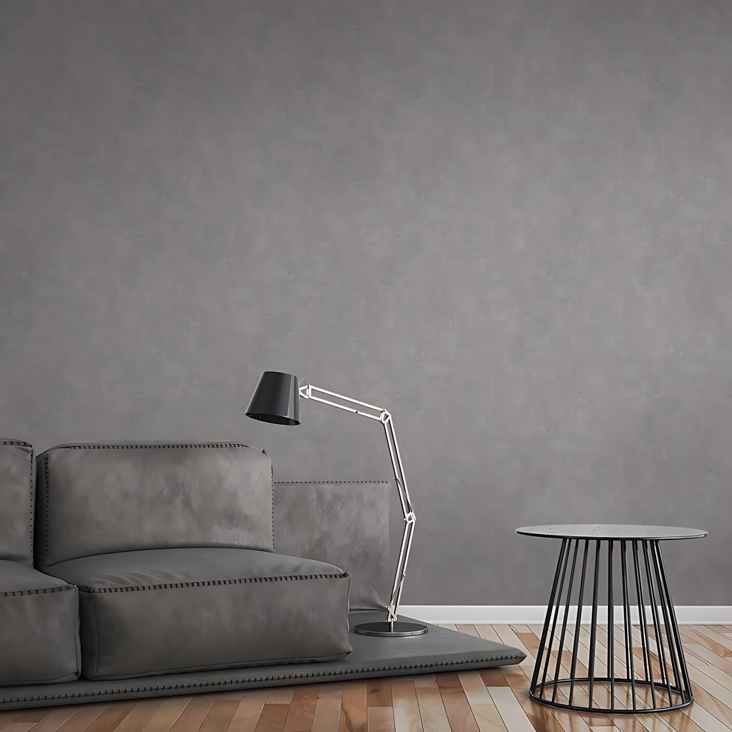 Graue Uni Vliestapete von PROFHOME mit matter Oberfläche für Wohnräume.