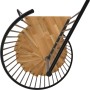 Minka Spindeltreppe Spiral Smart Eiche Schwarz, Aufsicht. Innentreppe mit Holzstufen und schwarzem Geländer.