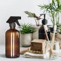 Relaxdays Sprühflasche 4er Set, braunes Glas, verstellbarer Sprühkopf für Garten, Haushalt & mehr.