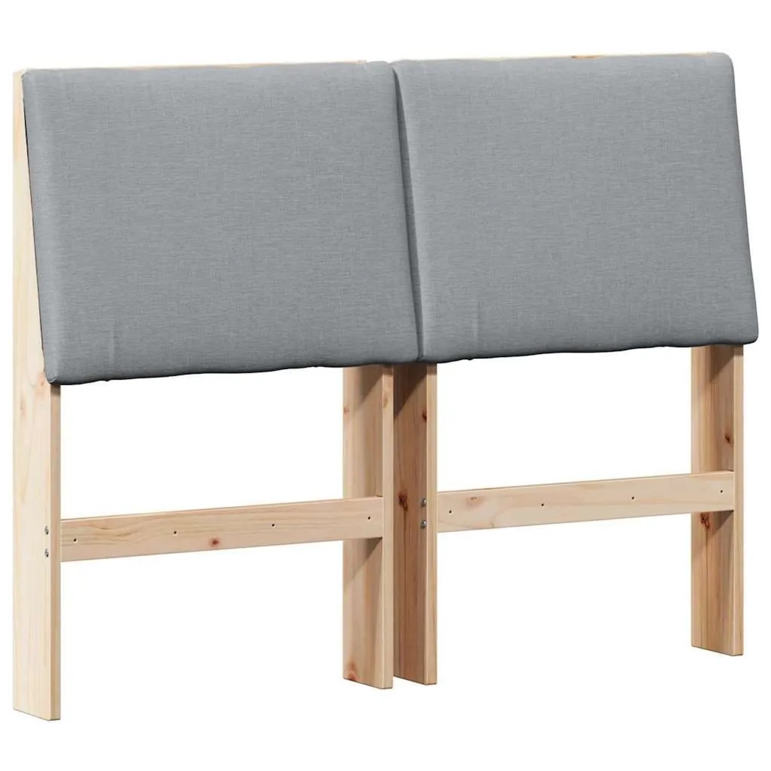 vidaXL Gepolstertes Kopfteil Hellgrau 120 cm Massives Kiefernholz 879294