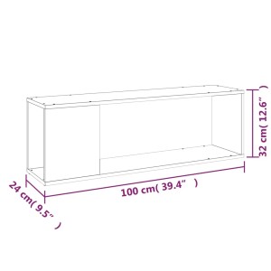 VidaXL TV-Schrank Sonoma Eiche, 100x24x32 cm, Holzwerkstoff, mit Maßangaben.
