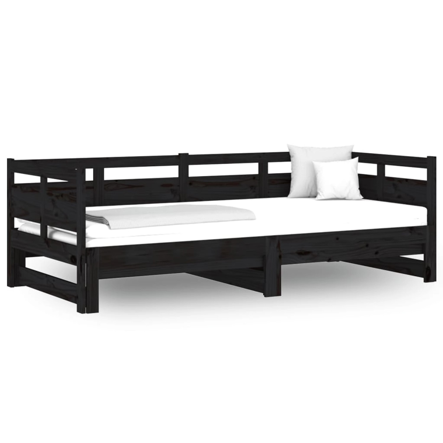 vidaXL Tagesbett Ausziehbar Schwarz Massivholz Kiefer 2x(80x200) cm1279837 günstig online kaufen