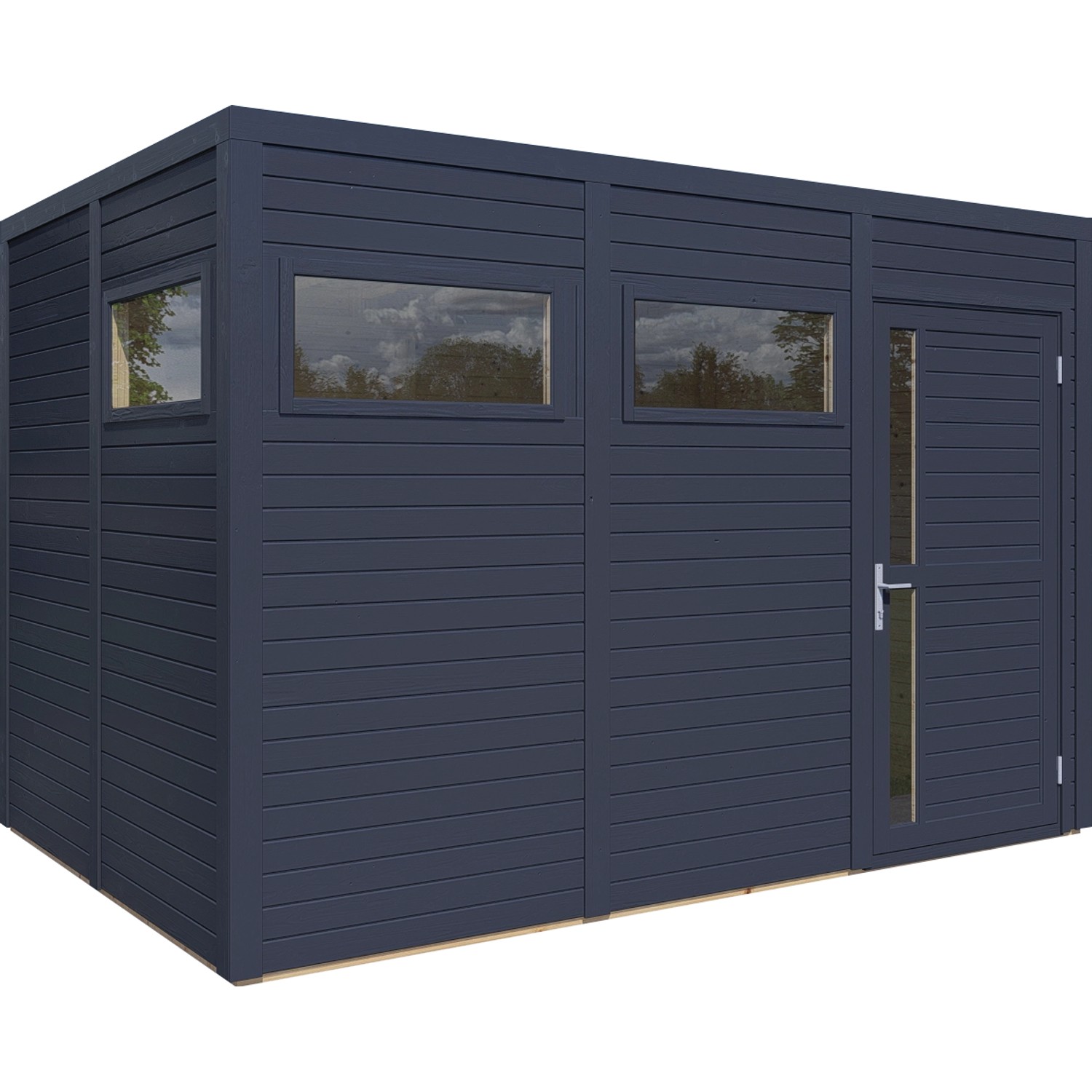 Bertilo Holz-Gartenhaus Cubus 3 Anthrazit 337 cm x 234 cm FSC®
