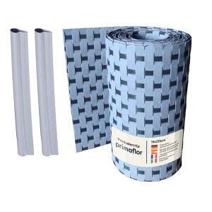 Primaflor Sichtschutzstreifen Polyrattan Grau/Anthrazit mit Befestigungsclips.