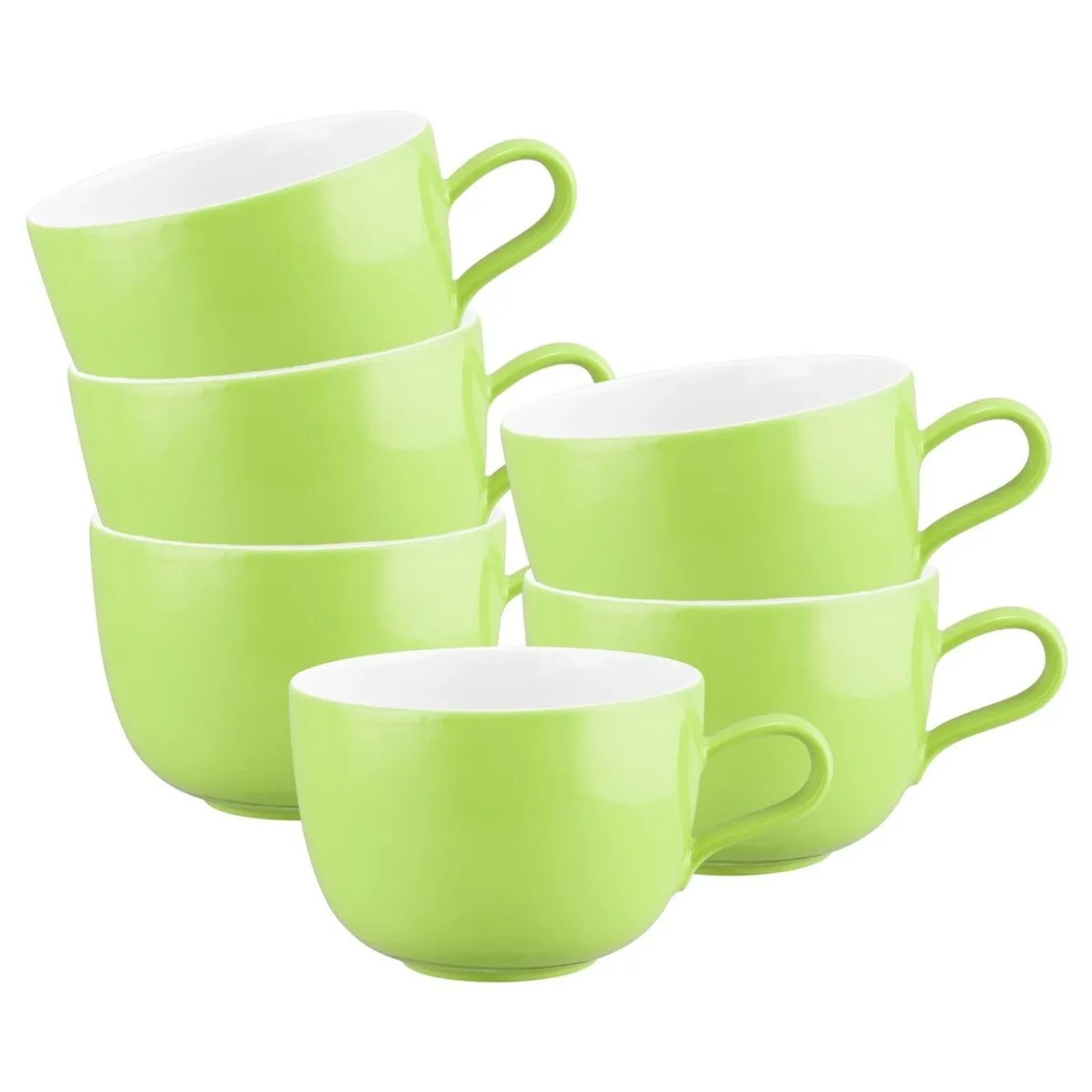 Seltmann Weiden Liberty Pure Colors Milchkaffeetasse 380 ml 6er Set Lime Green