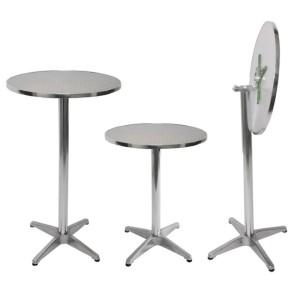 Chefgastro Alu-Stehtisch, höhenverstellbar, klappbar, ideal für Partys und Events.