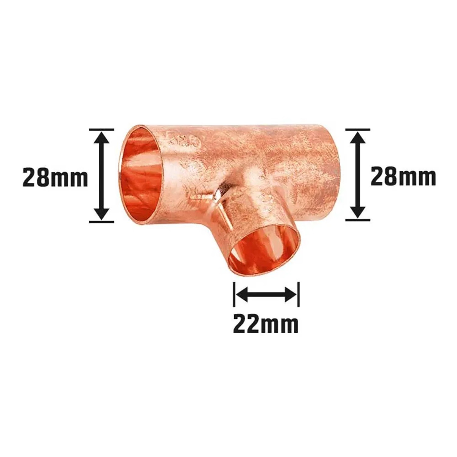 Kirchhoff Reduzier-T-Stück Kupfer blank 22/15/22 mm, 3 Muffen | Baumarkt Kirchhoff Reduzier-T-Stück Kupfer blank 22/15/22 mm, 3 Muffen | Baumarkt