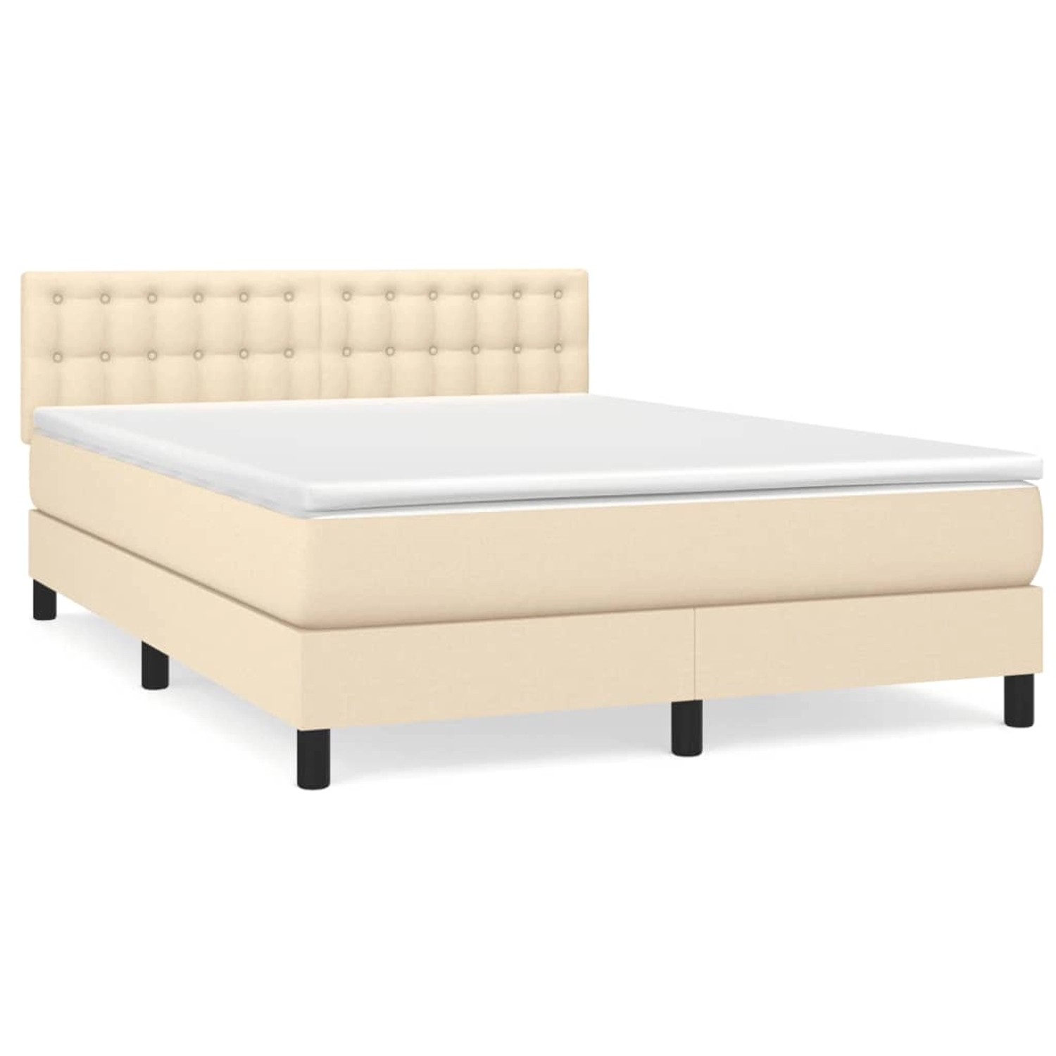 vidaXL Boxspringbett mit Matratze Creme 140x190 cm Stoff1389608 günstig online kaufen