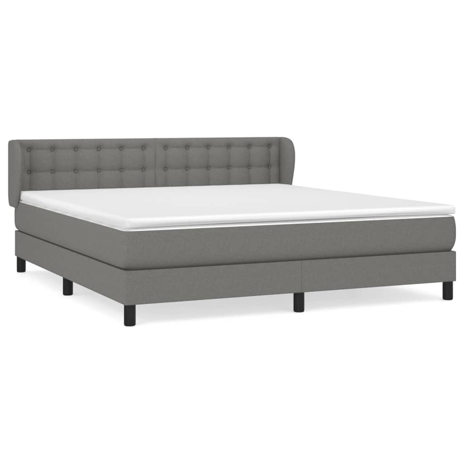 vidaXL Boxspringbett mit Matratze Dunkelgrau 160x200 cm Stoff1397990 günstig online kaufen