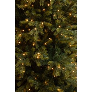 Detailaufnahme: Grüner LED-Weihnachtsbaum Grimshaw, 185 cm, mit warmweißen Lichtern.