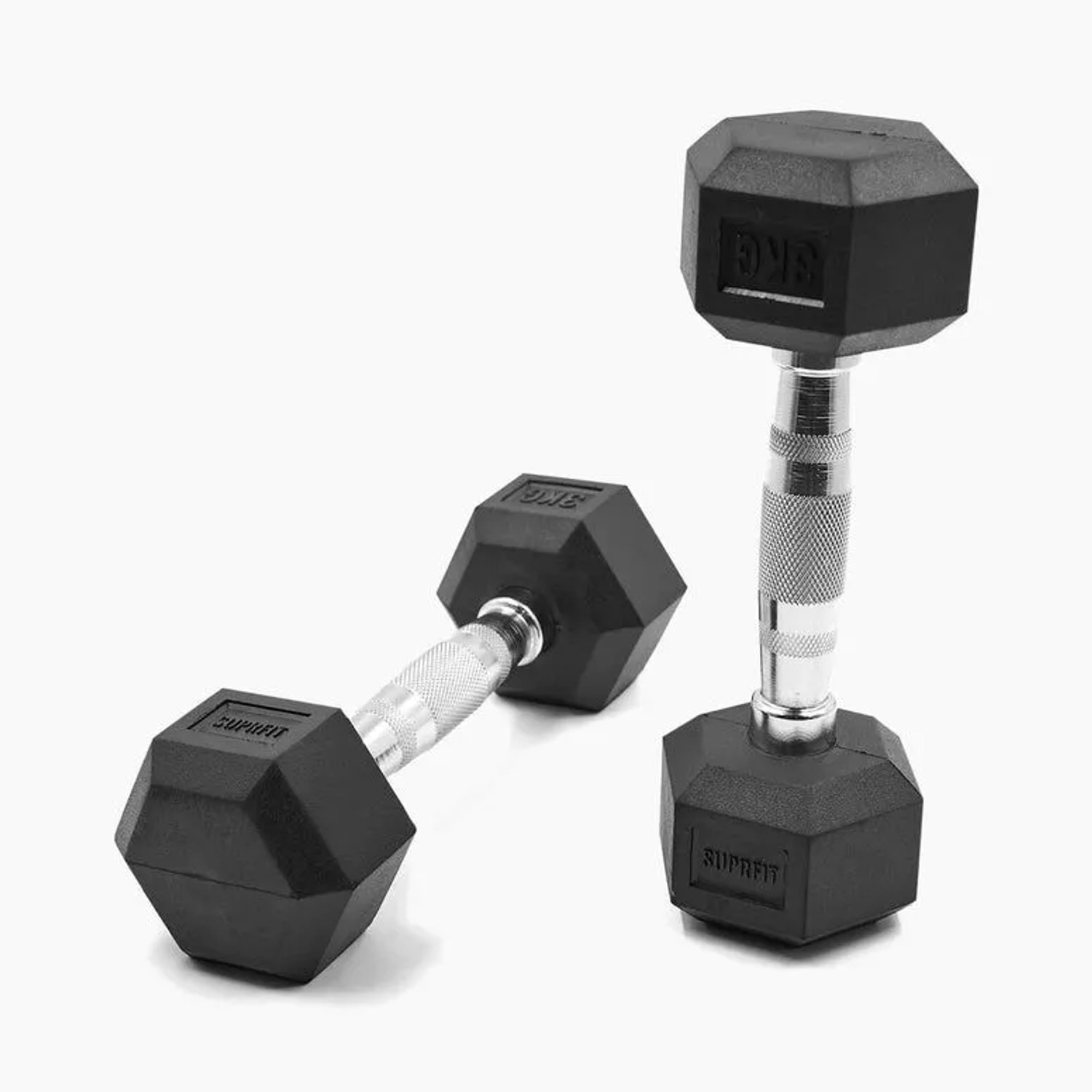 Suprfit Hex Gummi-Kurzhanteln Paar 3 kg