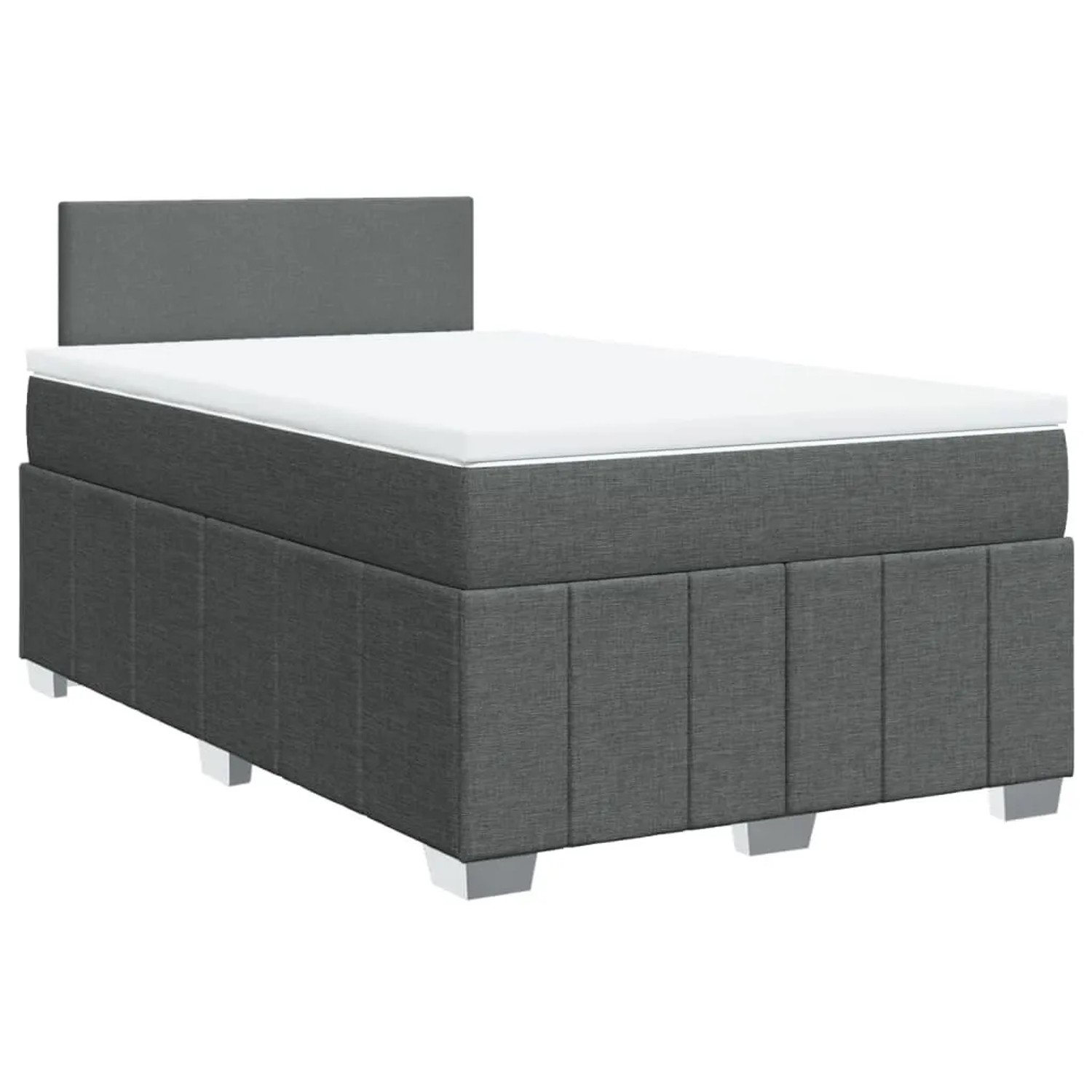 vidaXL Boxspringbett mit Matratze Dunkelgrau 120x190 cm Stoff 3289301
