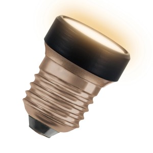 Kompaktes Osram LED-Leuchtmittel E27, 3,5W, mit warmweißem Licht. Designlampe für dekorative Beleuchtung.