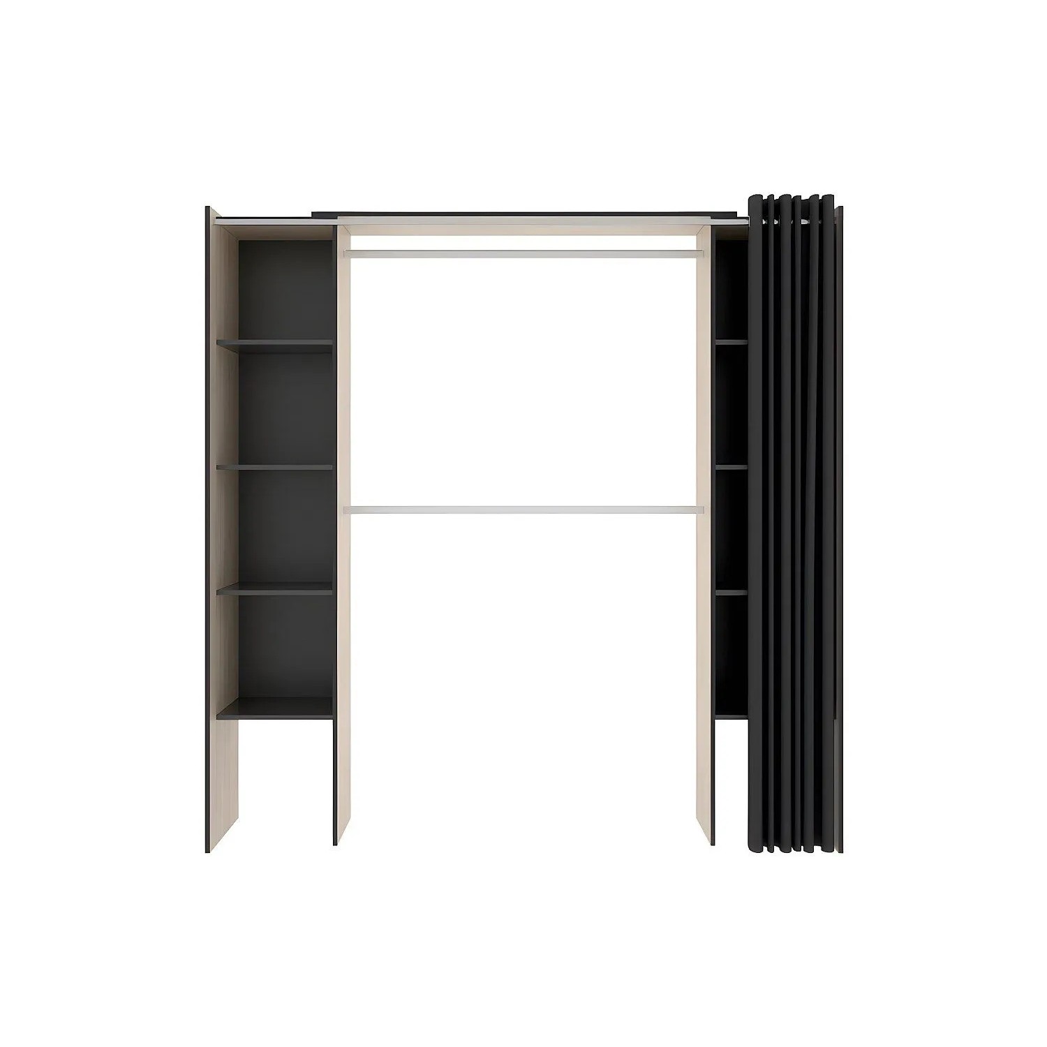 Vente-unique Offener Kleiderschrank Dorian Anthrazitgrau 110 cm  180 cm