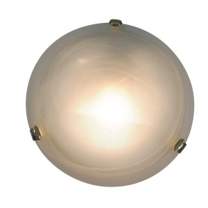 Näve Deckenleuchte Mezzo, Glas/Messing, 30cm Durchmesser. Runde Deckenlampe mit E27 Fassung.