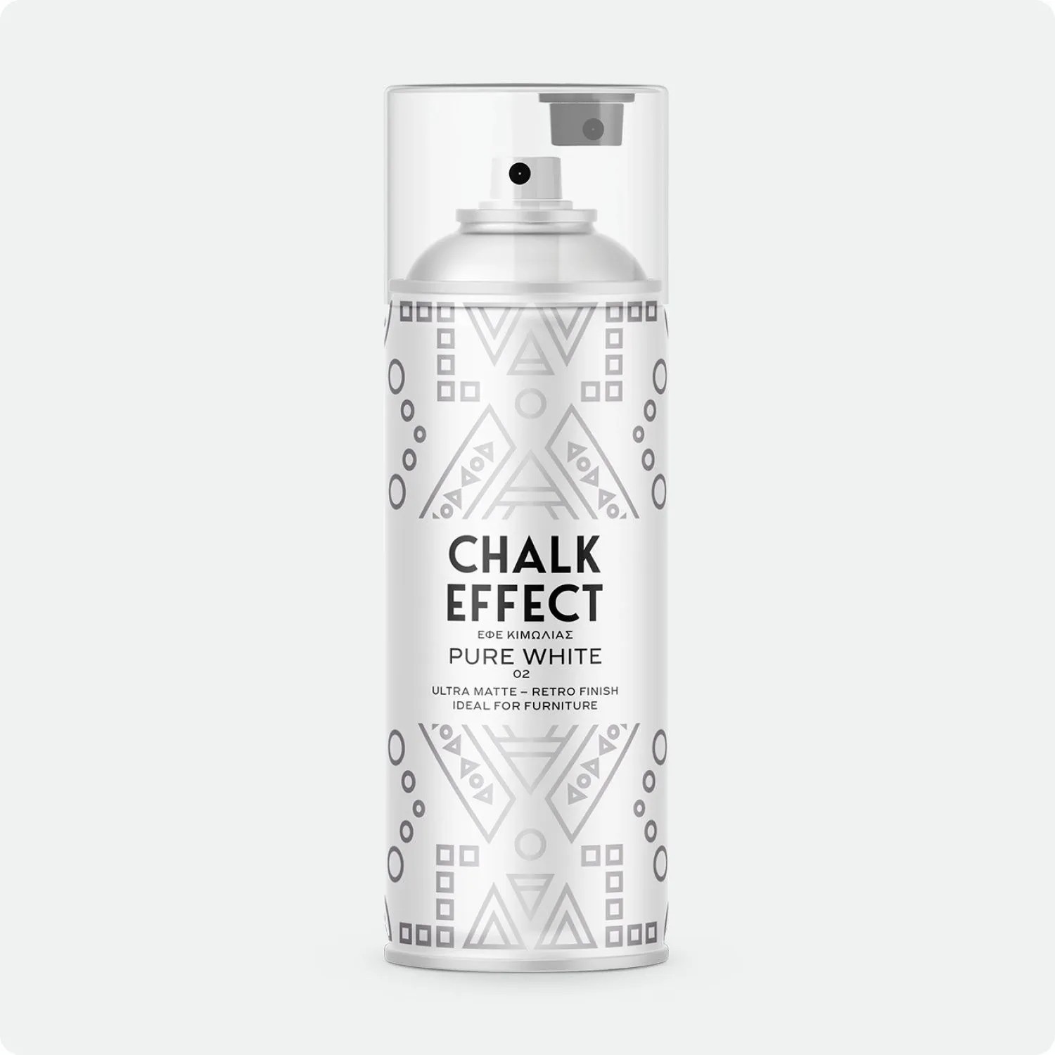 Weiße COSMOS LAC Kreidefarbe Spraydose Chalk Effect Reinweiß matt für Möbel & DIY Projekte.