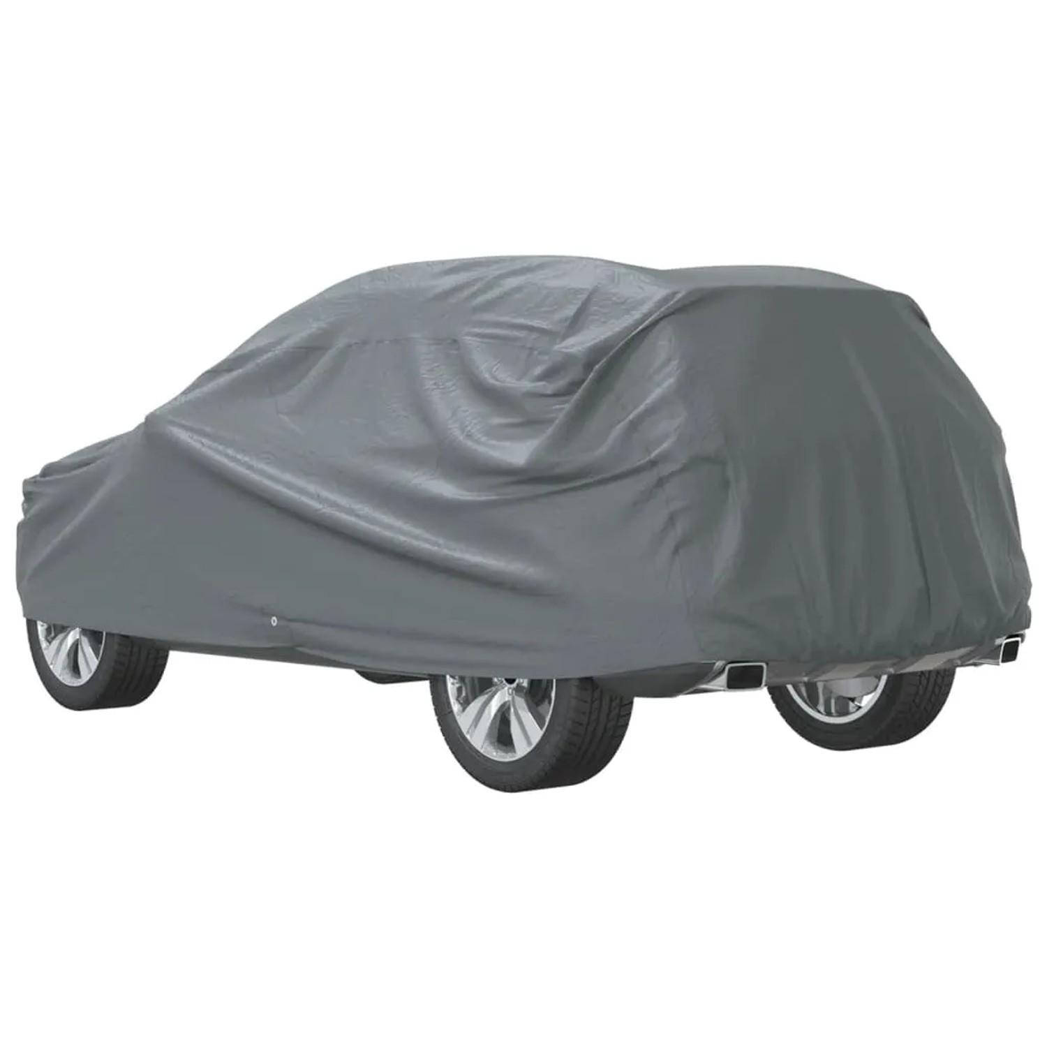 Graue Autoabdeckung für SUV, Größe M, aus Vliesstoff. Schutz vor Witterung und Schmutz.