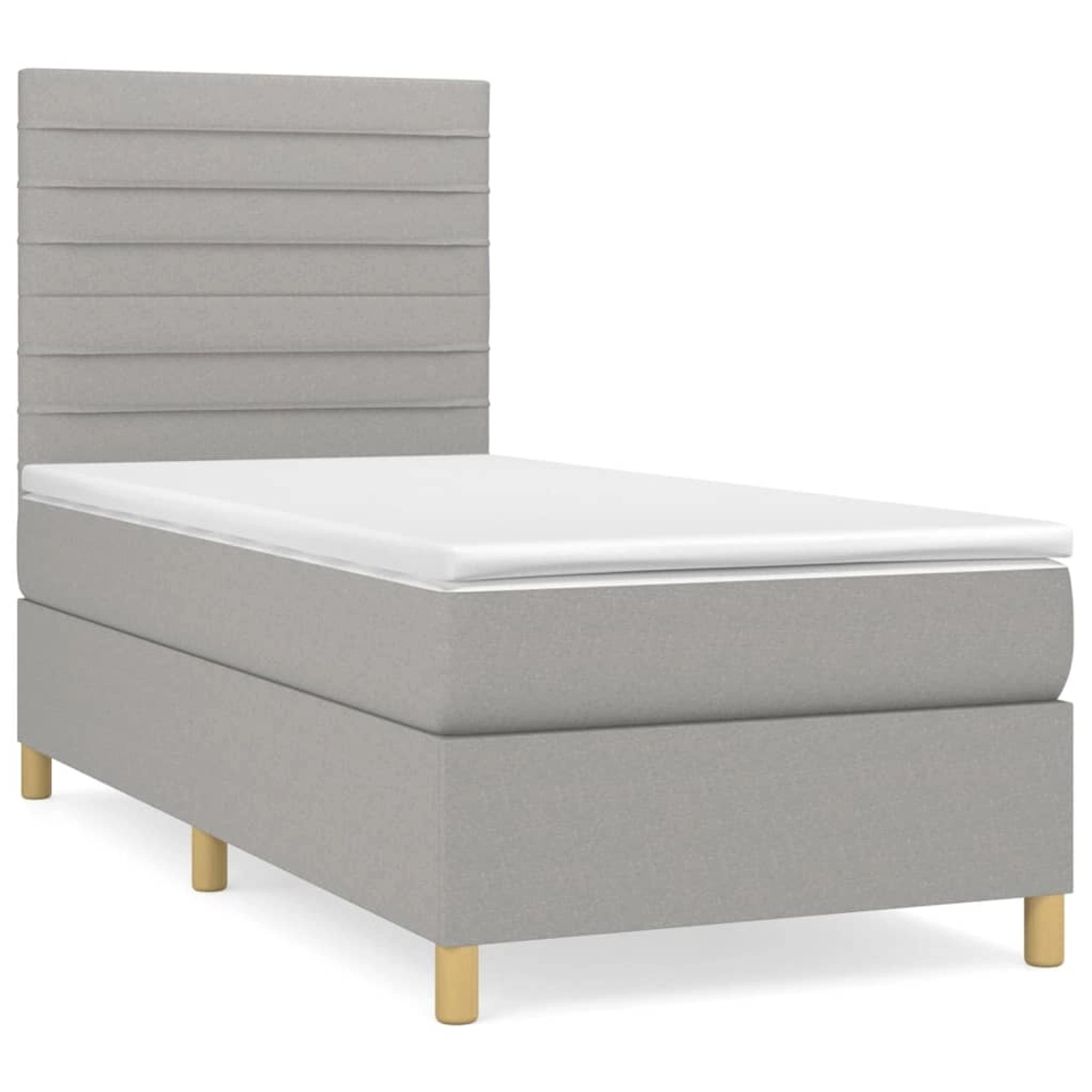 vidaXL Boxspringbett mit Matratze Hellgrau 80x200 cm Stoff 3142369 günstig online kaufen