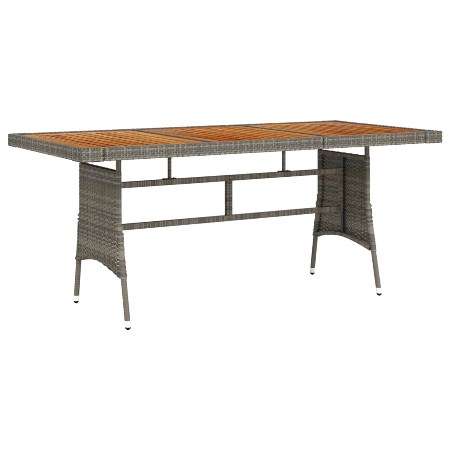 vidaXL Gartentisch Grau 160x70x72 cm Poly Rattan & Massivholz Akazie 318697 günstig online kaufen