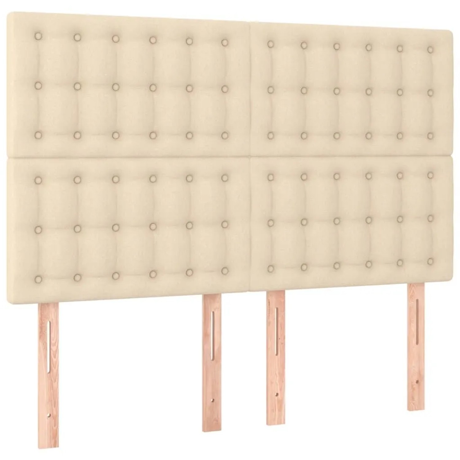 vidaXL Kopfteil Creme 144x5x118/128 cm Stoff 3116769
