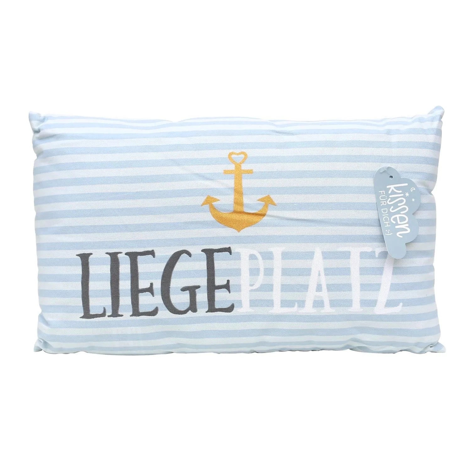 Dekohelden24 Dekokissen Kissen Zierkissen Loungekissen Meer Kissen mit Bezug L/B/H ca 40 x 13 x 23 cm 100% Baumwolle Liegeplatz