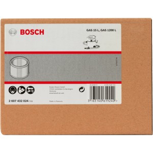 Bosch Faltenfilter für Nass-/Trockensauger, passend für GAS 12-25, GAS 15 PS und GAS 20 L SFC Professional.