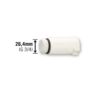 Weißer Abpress-Zapfen 26,4 mm (G 3/4) aus Kunststoff zum Verschließen von Wasserleitungen.