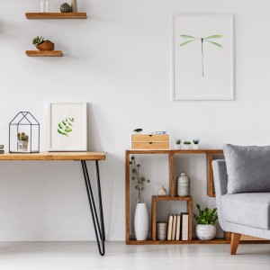 Relaxdays Schubladenbox Bambus MDF Weiß Natur 2 Fächer 14 cm x 33 cm x 21 cm 2,2 kg