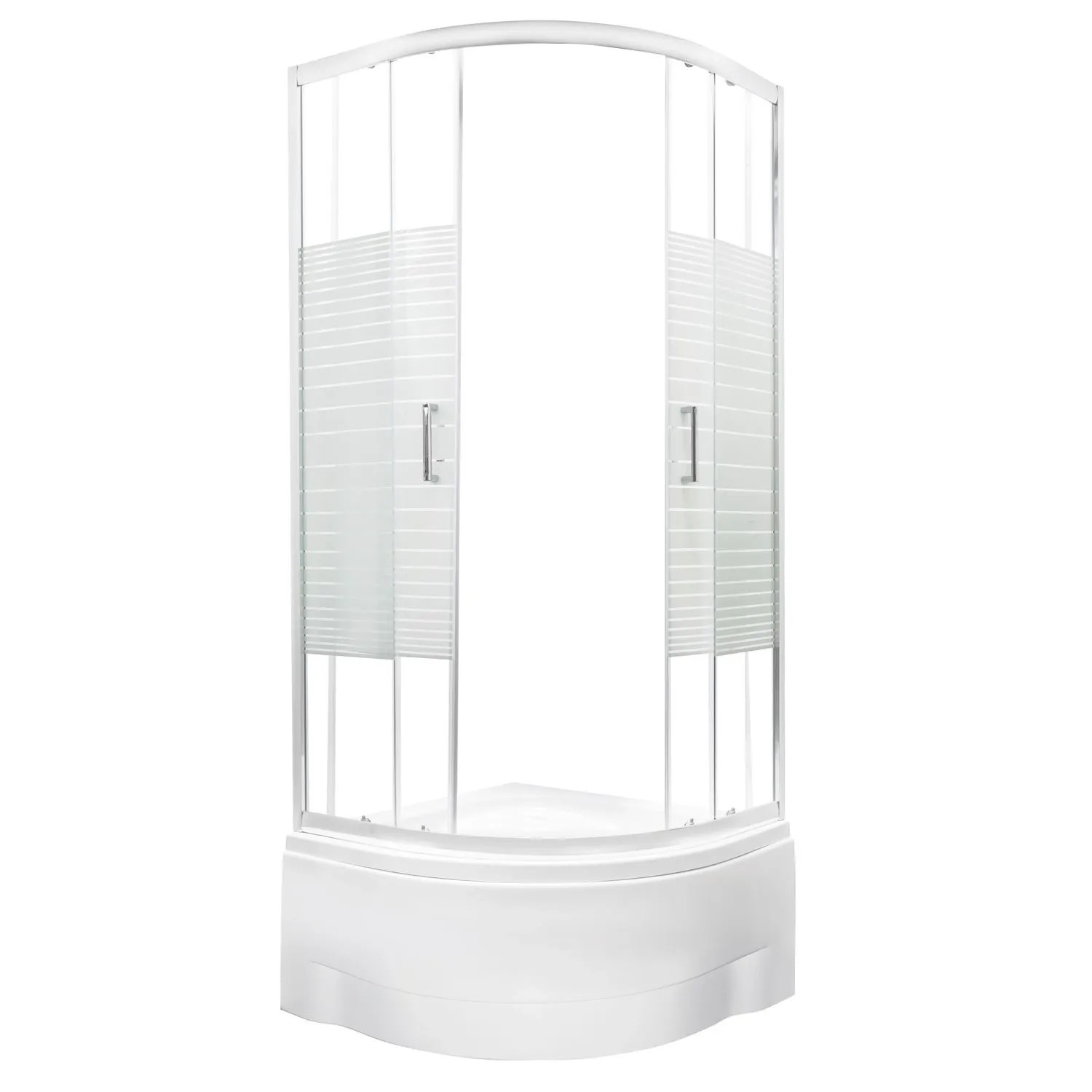 Kerra Runddusche Duschkabine Madera STR GL 80x80cm 4mm ESG Glas mit Duschwanne