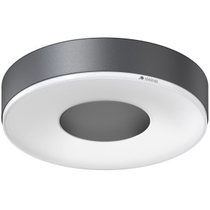 Steinel Sensor-Innenleuchte RS 200 SC in Anthrazit, eine smarte LED-Deckenleuchte mit runder Form und integriertem Sensor.