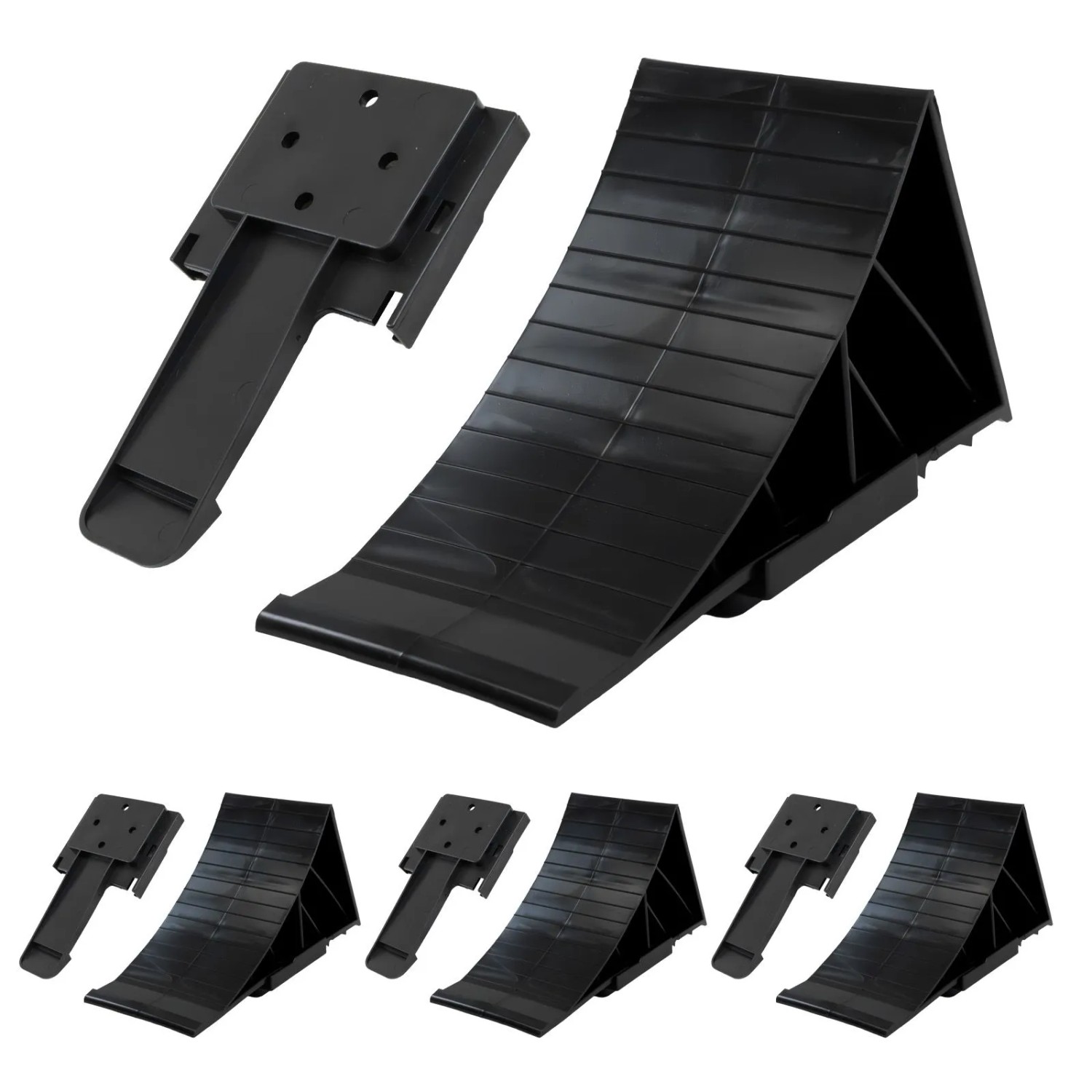 TRUTZHOLM 4x Unterlegkeil mit Befestigungsset 22x12x9cm 1,5t Tragkraft Kunststoff