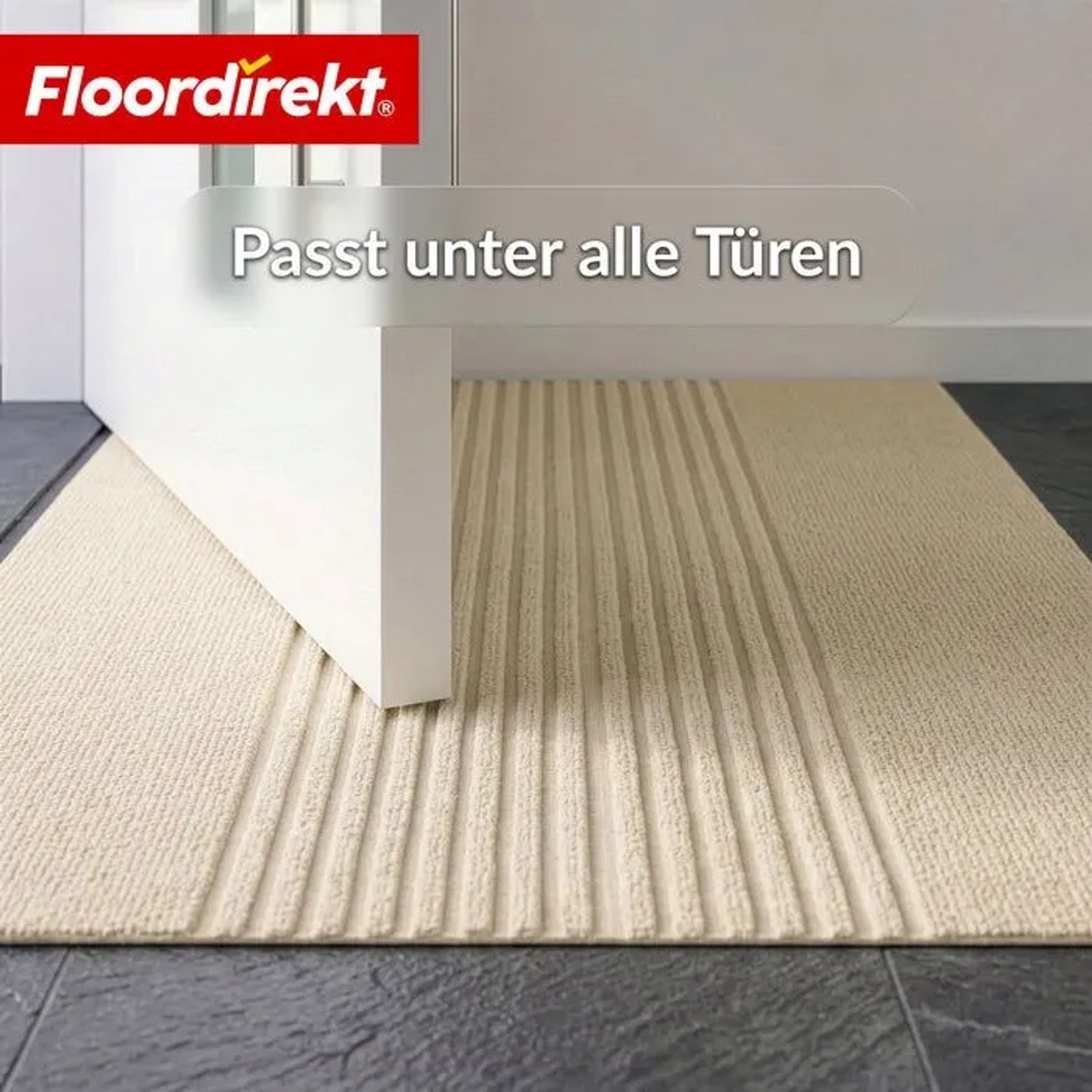 Floordirekt Schmutzfangmatte CIRCA Waschbar Rutschfest TPE-Rücken Beige Streifen 40 x 60 cm_3