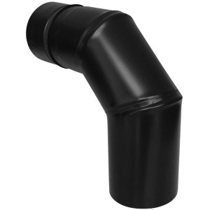 Firefix 90 Grad Bogen, schwarz, für Pelletofenrohr, 80 mm Durchmesser.