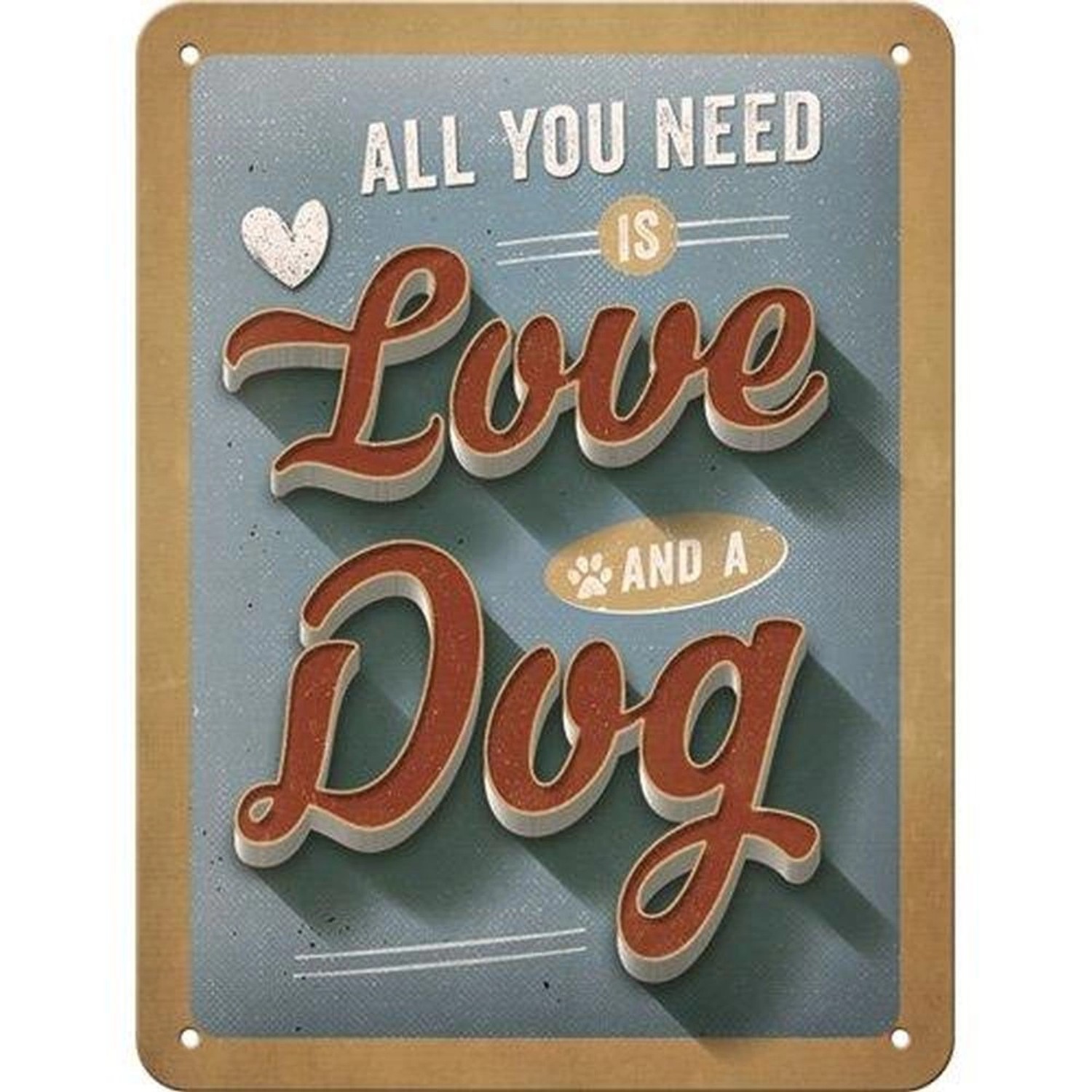 Nostalgic-Art Blechschild 15x20 cm - PfotenSchild - Love Dog günstig online kaufen