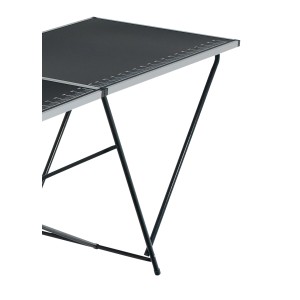 LUX Multifunktionstisch mit schwarzer Platte und Stahlgestell, ideal als Tapeziertisch.