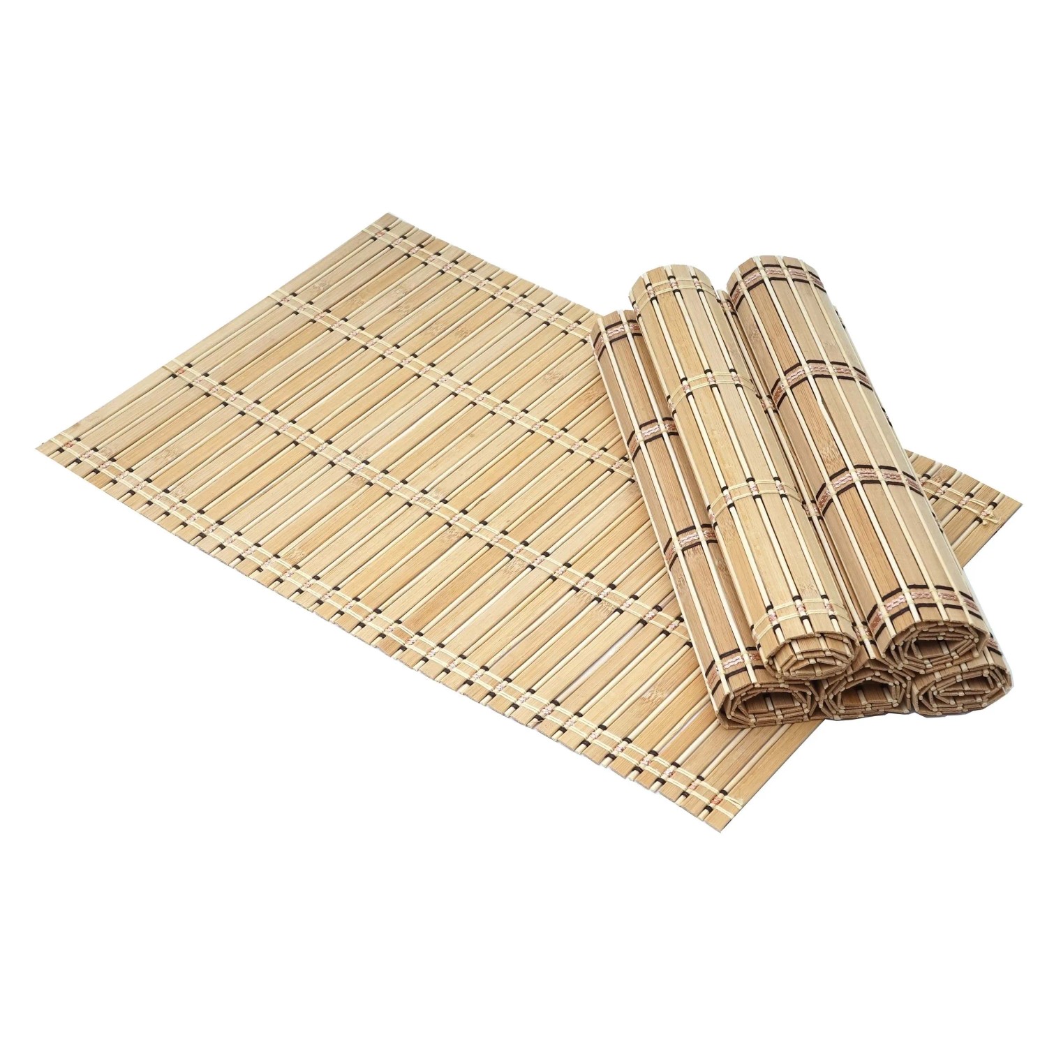 Mcw 6-teiliges Tischset C13 Bambus Abwaschbar 45x30cm Hellbraun