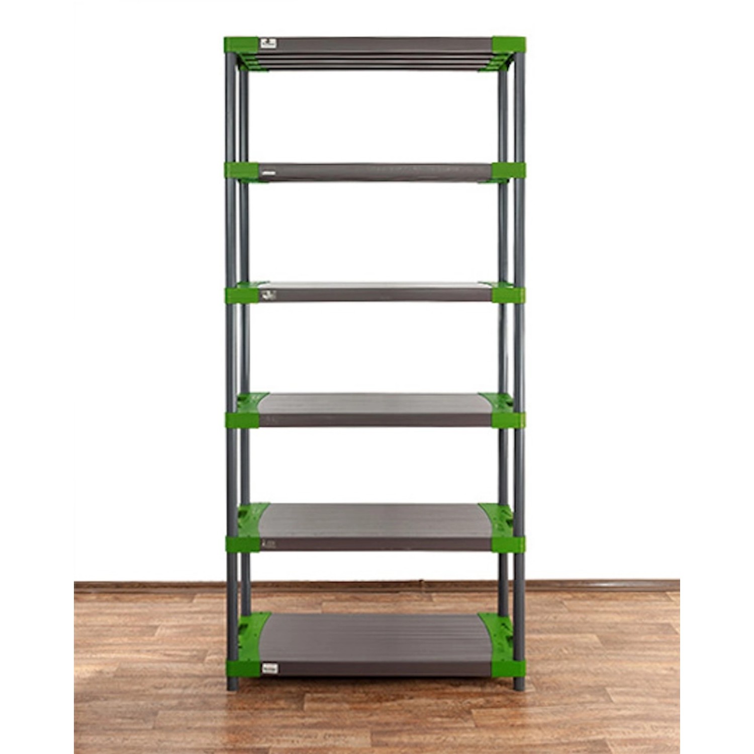 PROREGAL Kunststoffregal Grey Bear Extra-Tall, 6 Böden, grau/grün, Fachlast 120kg.