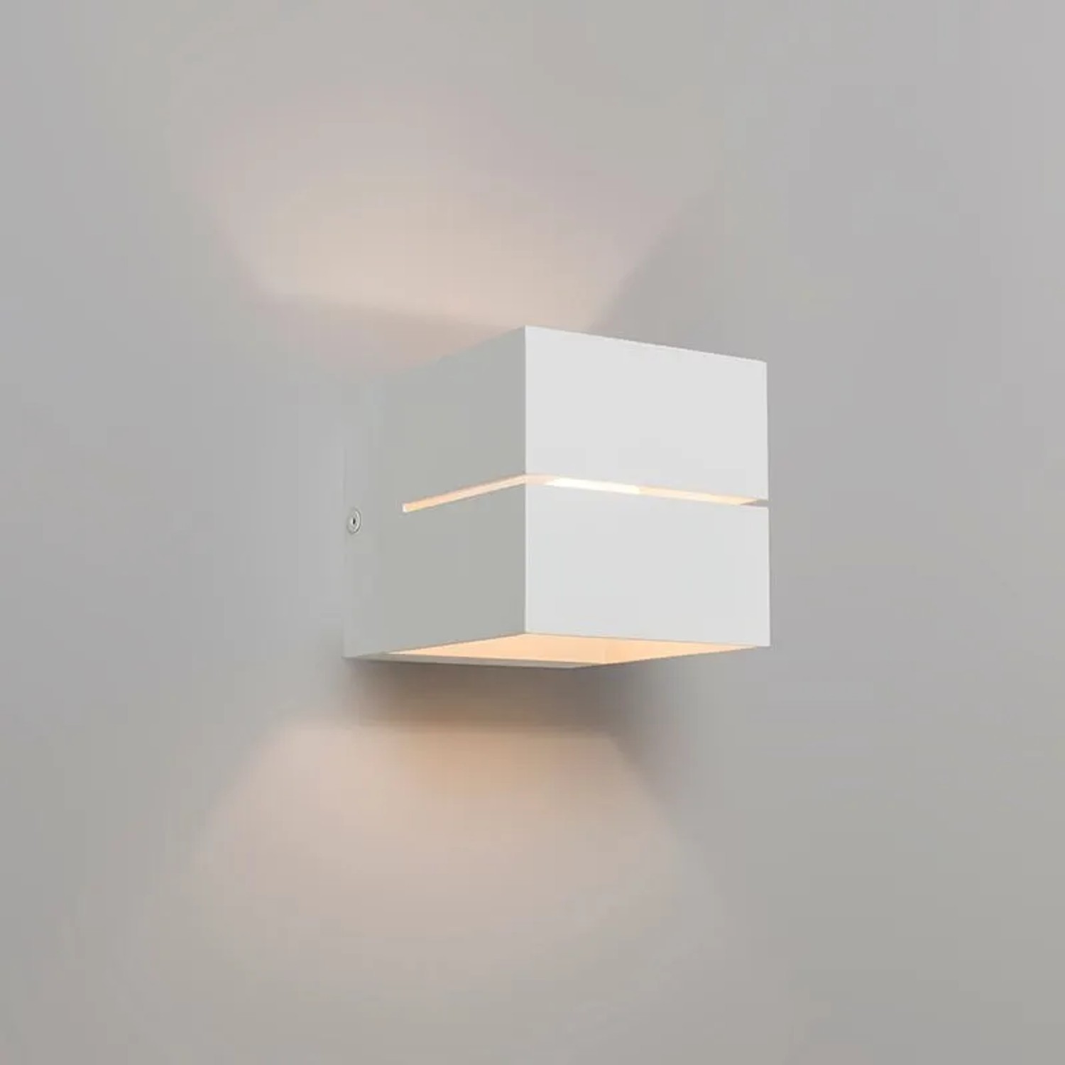 QAZQA Moderne Wandleuchte Weiß 9,7 cm   Transfer Groove