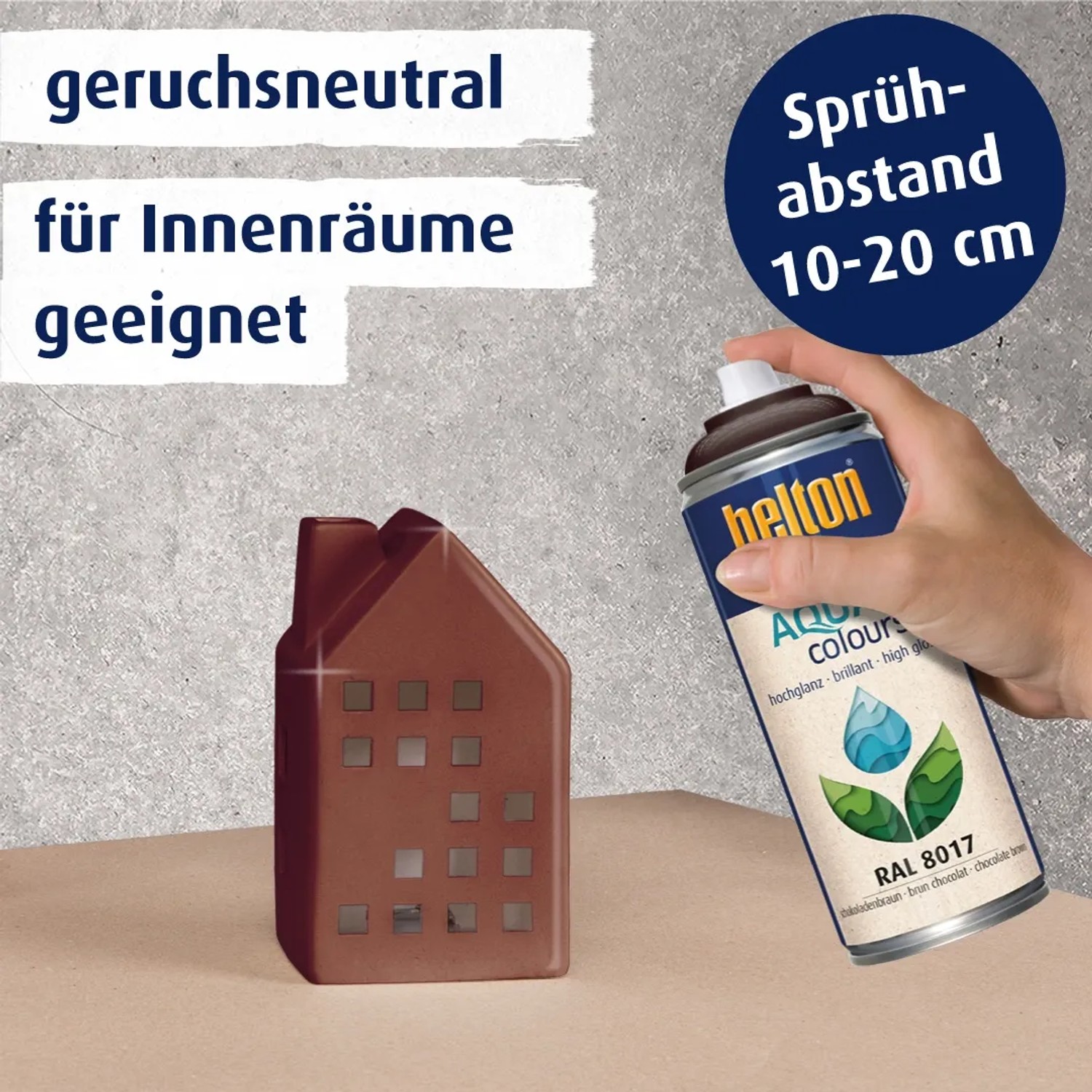Belton Free AQUAcolours Buntlack Spray, Schokobraun, RAL 8017, hochglänzend. Farbspray für Innen & Außen.