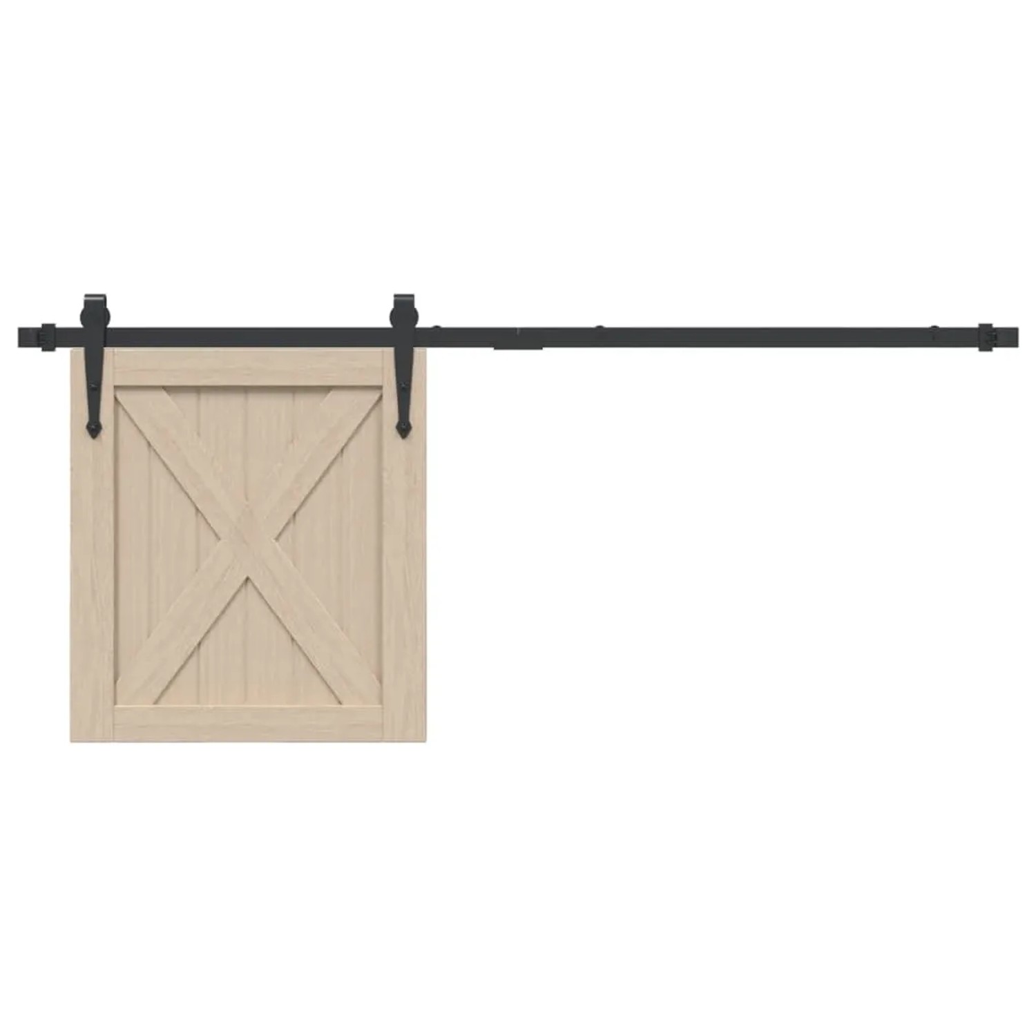 vidaXL Mini Schiebetürbeschlag Set, 122 cm, Carbonstahl, für Schranktüren