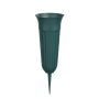 Grüne Mica Decorations Grabvase, 31 cm hoch, für würdevolle Grabgestecke.