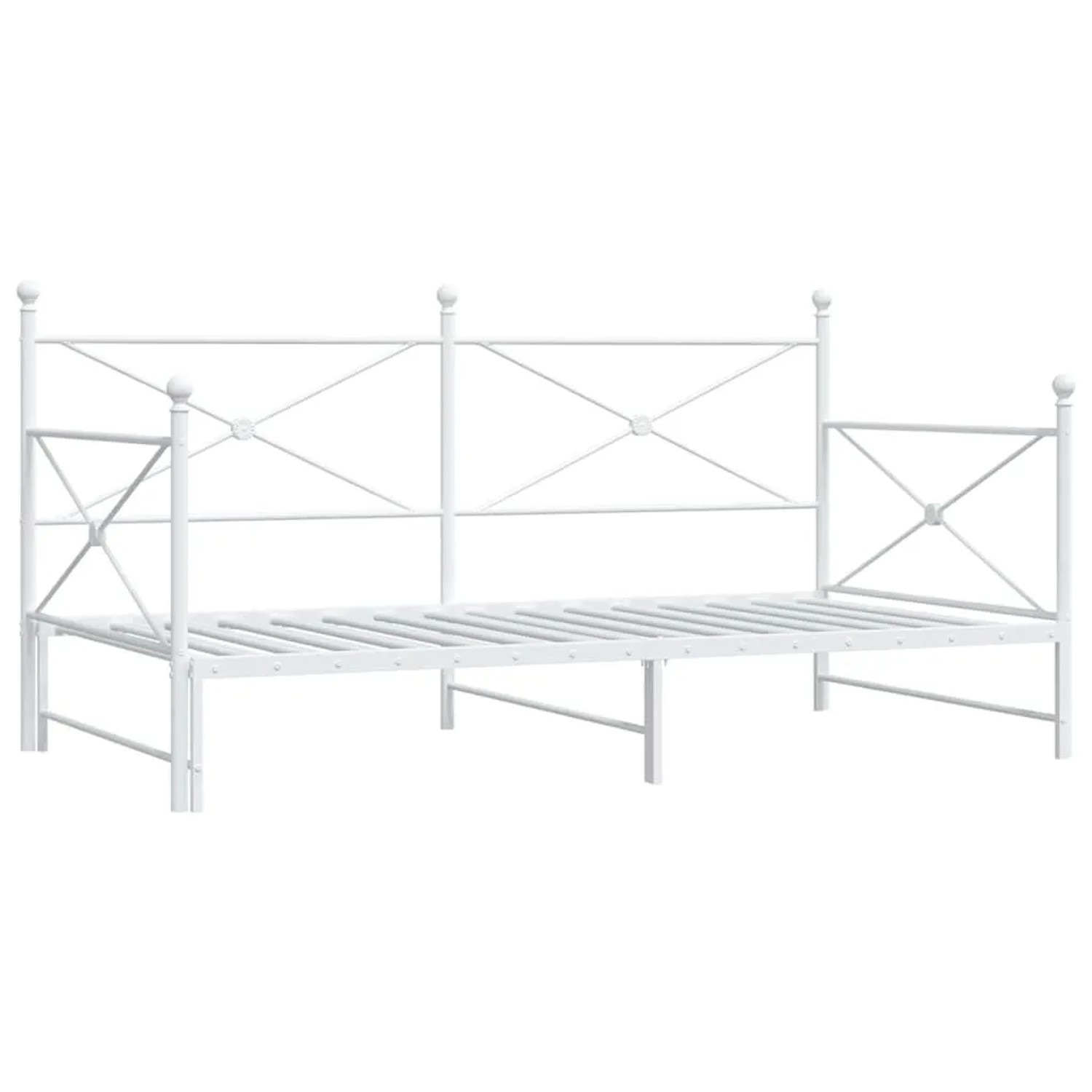 vidaXL Tagesbett Ausziehbar ohne Matratze Weiß 107x203 cm Stahl 4104692