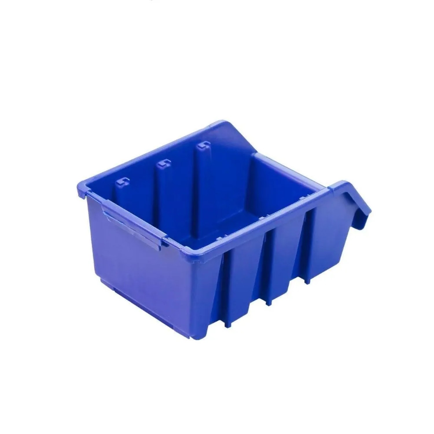 Blaue PROREGAL Sichtlagerbox aus Polypropylen, ideal für Aufbewahrungssysteme.