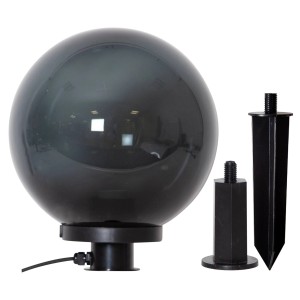 Eglo Monterollo Außen-Kugelleuchte Smoke mit Erdspieß, schwarz, Ø 30cm. Dekorative Gartenleuchte.