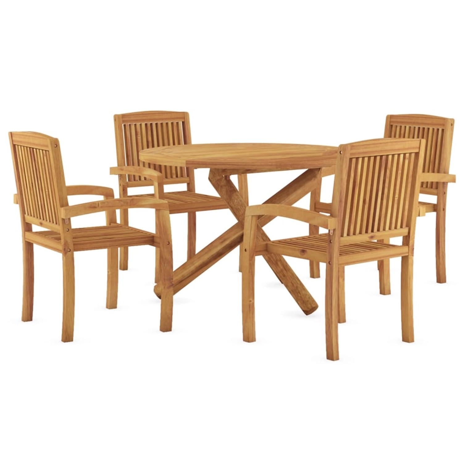 vidaXL 5-tlg. Garten-Essgruppe Massivholz Teak günstig online kaufen